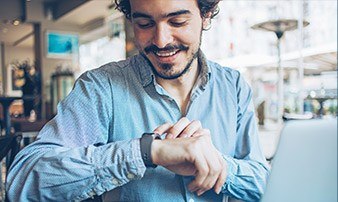 Man checking watch