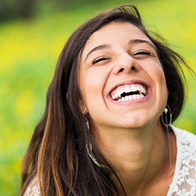 Smiling woman outdoors