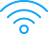 Animated wifi signal icon highlighted blue