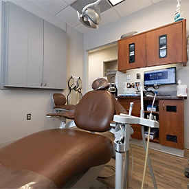 Closeup of teeth with Invisalign trays in place