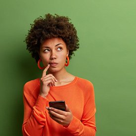 Lady thinks something over