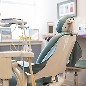 Smiling woman in dental chair