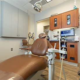 Smiling man in dental chair