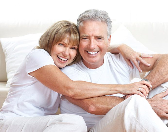 Happy senior couple smiling together