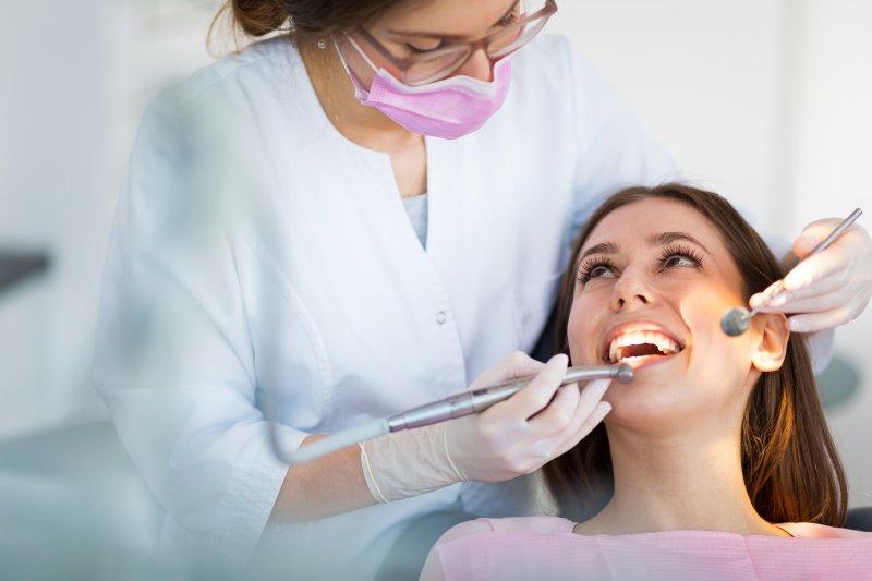 Dentist conducting a dental exam